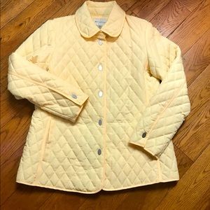 White stag yellow quilted jacket retro.